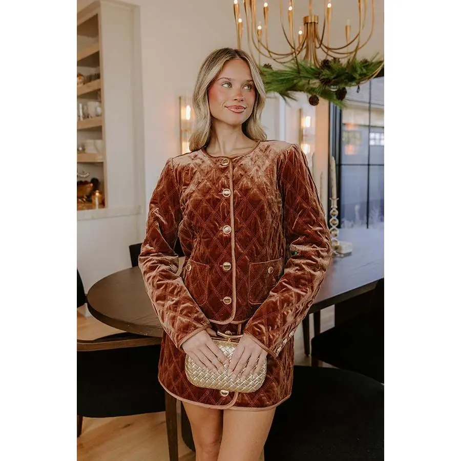 Upper East Chic Quilted Velvet Jacket