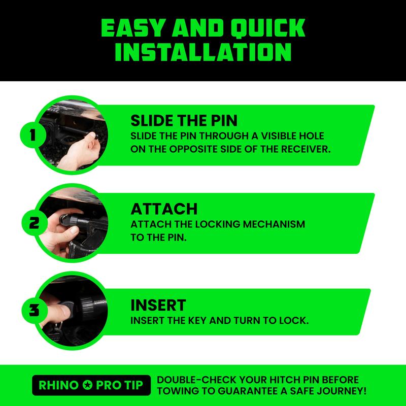 Rhino USA 2.5" Locking Trailer Hitch Pin