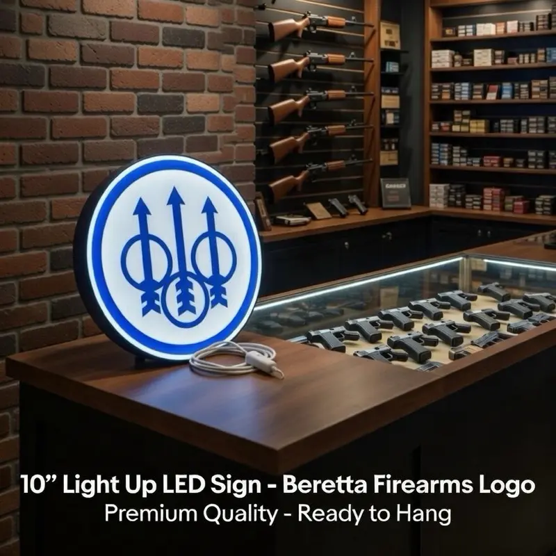 Beretta Firearms - Light up LED Neon Sign with USB power plug