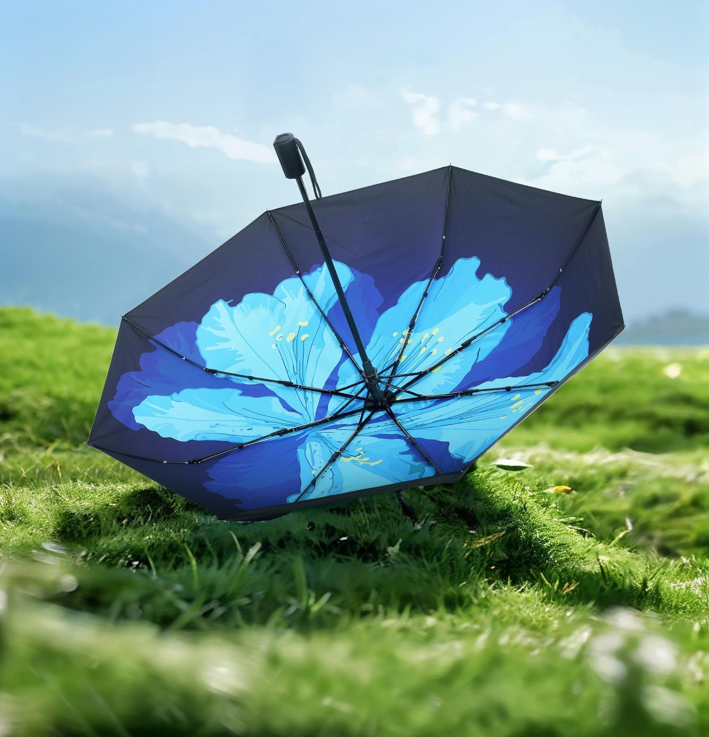 Automatic Foldable Umbrella for Outdoor Use, Reinforced, Single-Hand Opening，Windproof & Lightweight，Cute Auto Open Umbrella，UV Blocking Travel Umbrella，UPF 50+ Sun Protection，Sunproof for Summer