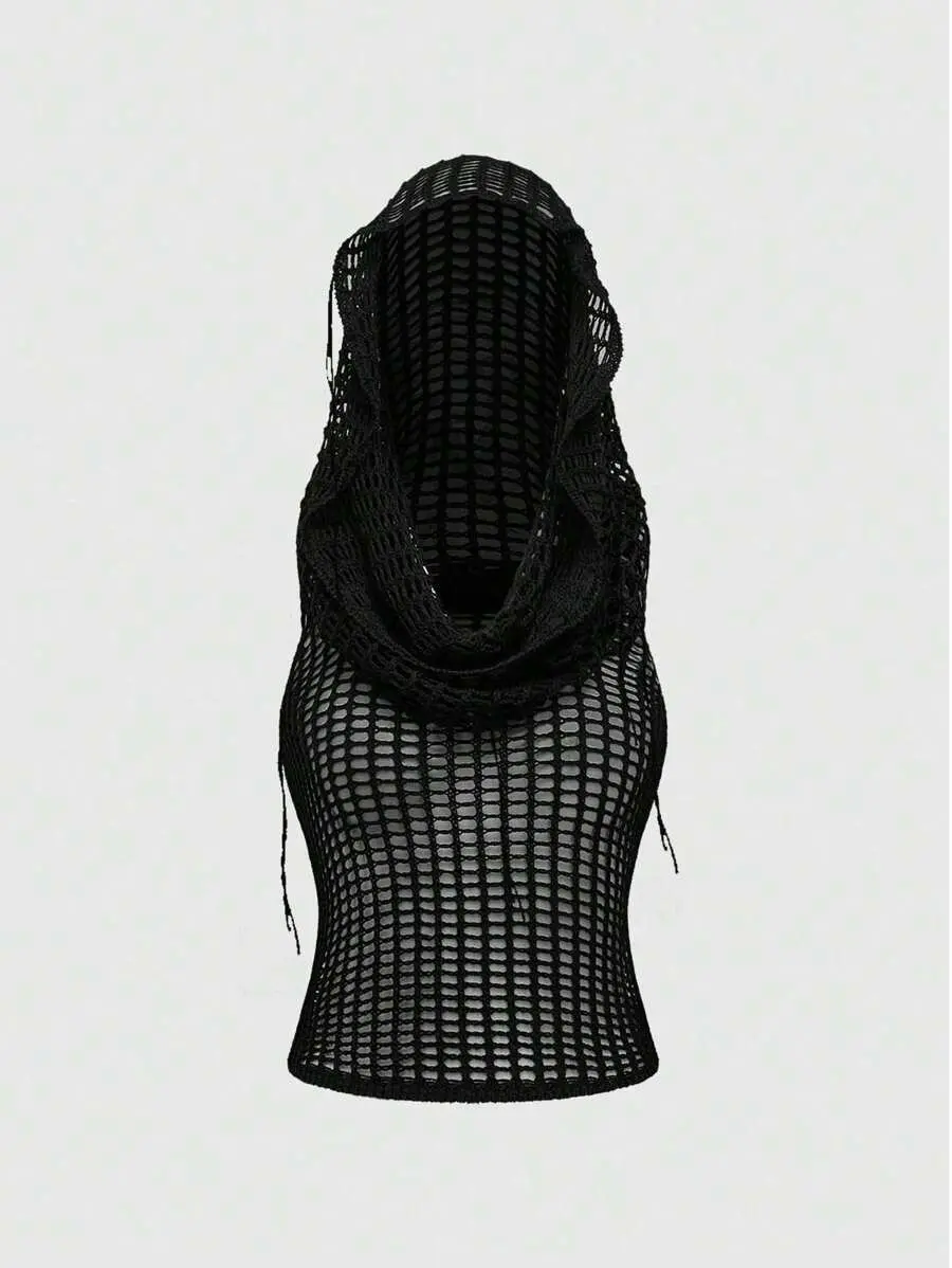 OFFGRID x Grunge Punk Millennium Y2K Aesthetic Oversized Hooded Knit Sweater