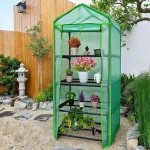 Mini Greenhouse for Outdoors & Indoors, 4-Tier Small Greenhouse with PE Cover & Stable Frame, Portable Easy Assembly Green House for Plants, Herbs, Seedlings on Patio, Balcony, Backyard