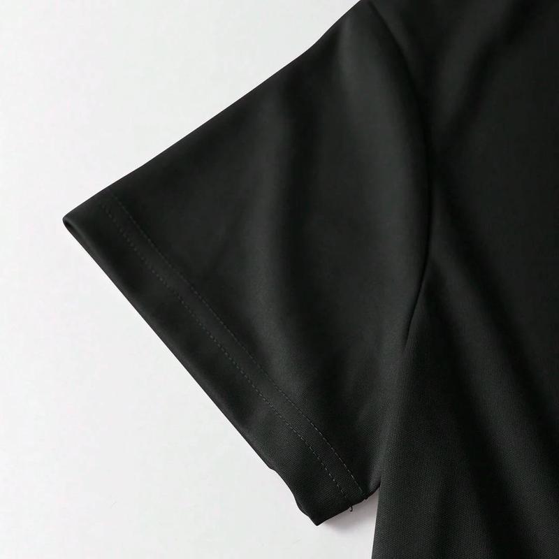 1pc  Casual T-Shirt with "I Match Energy" Slogan, Crew Neck,  Medium Stretch, All-Season Alphabet Pattern Tee