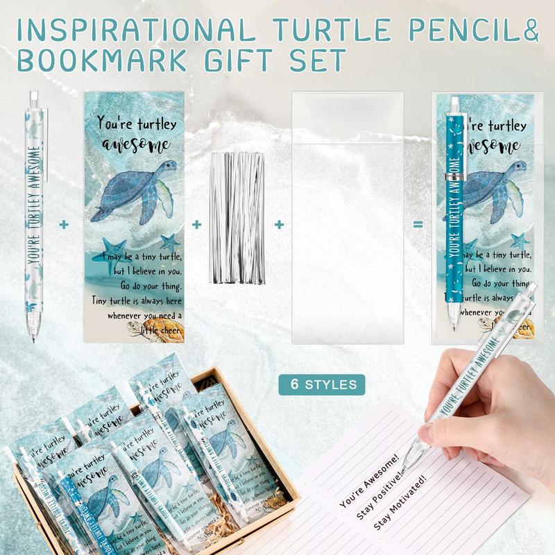 Positive Mechanical Pencil 0.7mm Pencil with Inspirational Bookmarks Easter Gifts for Students Teacher Appreciation Spring Classroom Rewards Bulk  Easter Basket Stuffers Art Supplies  Employee Appreciation Gift Creative Stationery(6 Style)