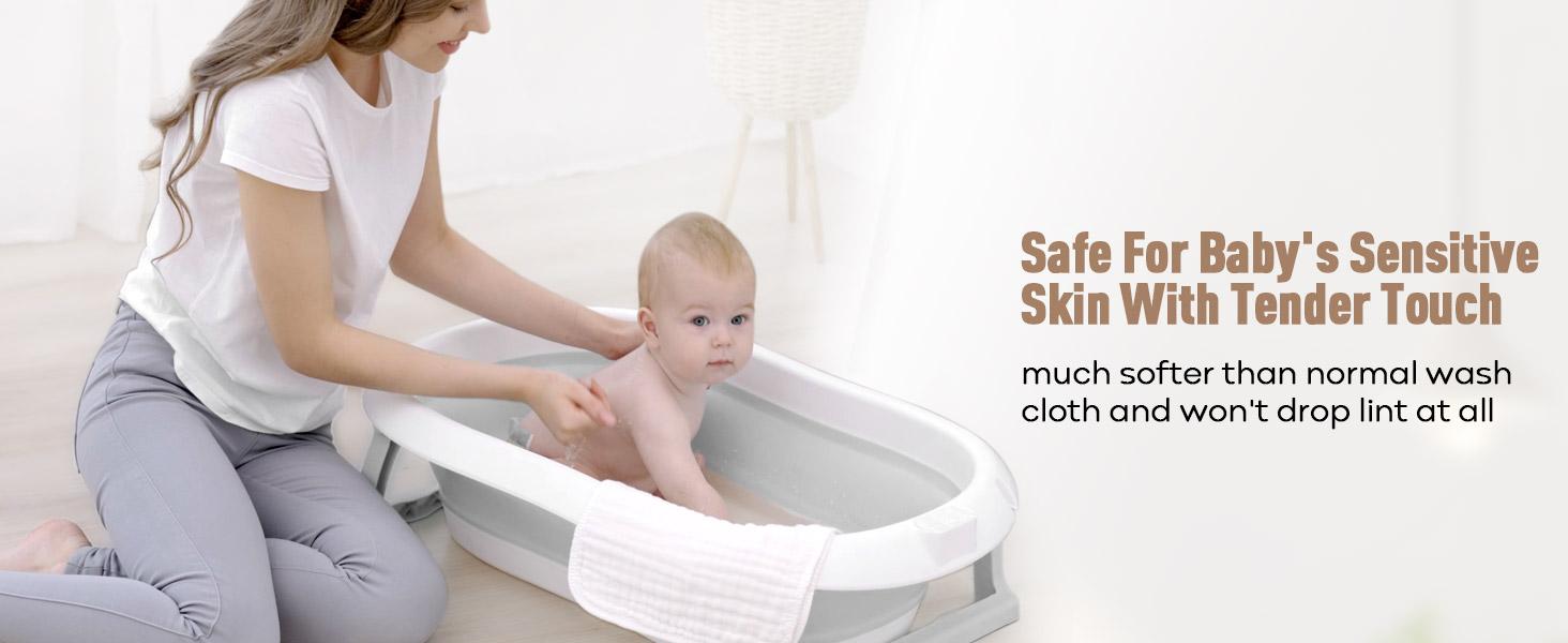 Yoofoss Muslin Burp Cloths for Baby 10 Pack 100% Cotton Baby Washcloths for Boys Girls Large 20''X10'' Super Soft and Absorbent White