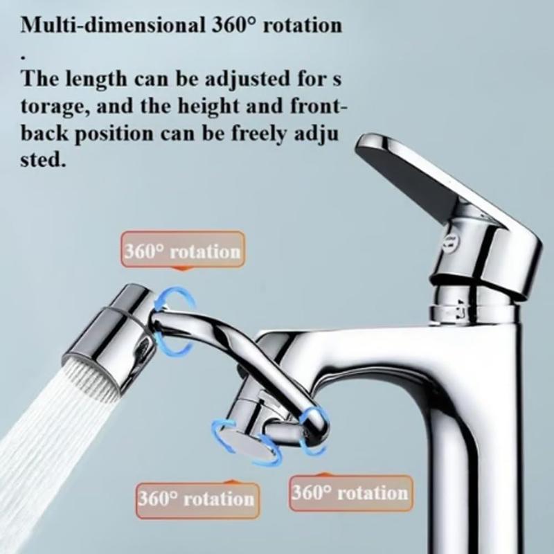 1080° Rotatable Faucet Aerator Extension for Toddlers Dual Sprayer Mode Bathroom & Kitchen Faucet Attachment Tap Head Replacement for Smart Face Washing
