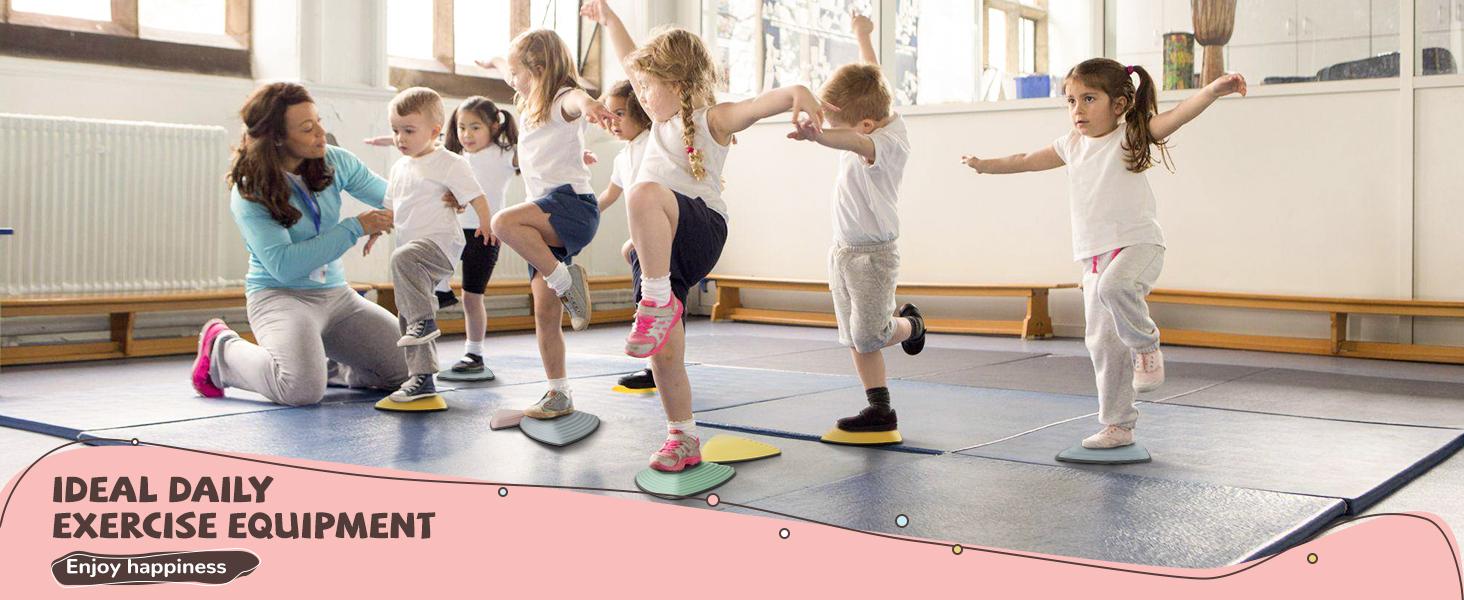 12/25 Count Children's Sensory Balance Training Stepping Stones,Promote Coordination and Strength Child Safe Rubber,Non-Slip Side, Outdoor Play Sets,Indoor and Outdoor Play Equipment for Kids（Macaron /Rainbow Color） to d der toys