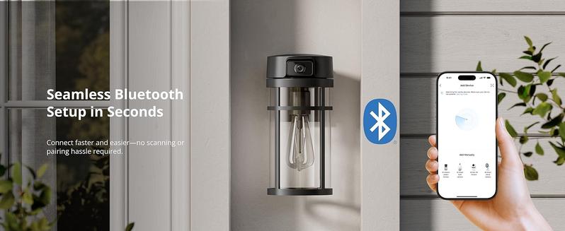 Outdoor Porch Light Camera, 4K Wi-Fi Security Cam with AI Human Detection, Pan & Tilt, Dusk to Dawn, 2-Way Audio, Cloud/SD Storage, Wall Lantern Sconce Camera for Porch, Garage, Patio, Doorway