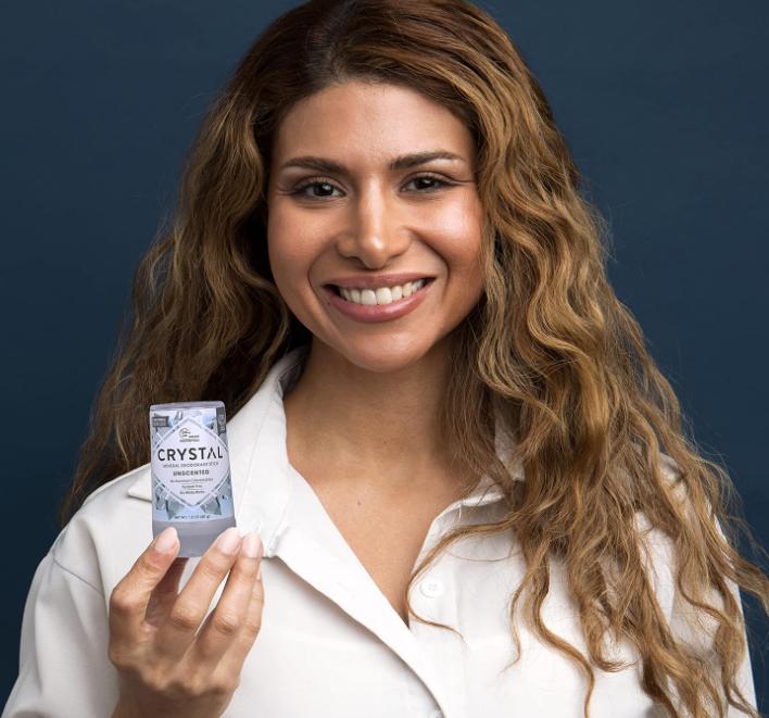 CRYSTAL Travel Stick Mineral Deodorant - Unscented Body Deodorant With 24-Hour Odor Protection, Non-Staining & Non-Sticky, Aluminum Chloride & Paraben Free, 1.5 FL OZ – (Pack of 2)