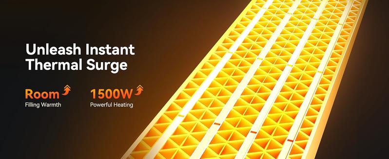 Givebest Wall Heater for Indoor Use, 1500W Electric Space Heater, 120°Vertical Oscillation,Compatible with Alexa, Adjustable Thermostat, Remote Control, 24H Timer, Easy-mounted Heater for Indoor Use