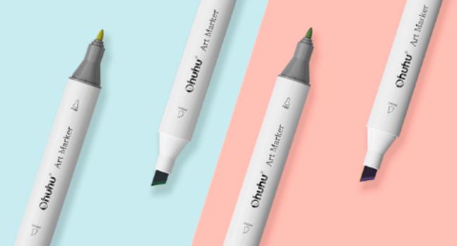 Ohuhu Alcohol Markers: Chisel and Fine Dual Tips - 48 Pastel Colors - AP Certificated - Double Tipped Art Marker Set for Artists Adults Coloring Illustration - Refillable - Oahu Series of Ohuhuart