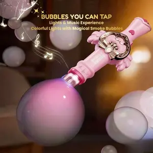 Mist Bubble Machine for Kids,Elastic Bubble Fog Wand, Magic Smoke Bubble Wand,Smoke Bubble Sword, Interactive STEM Toy with Lights & Music, Parent-Child Fun, Outdoor Summer Play, Birthday Gift for Boys & Girls