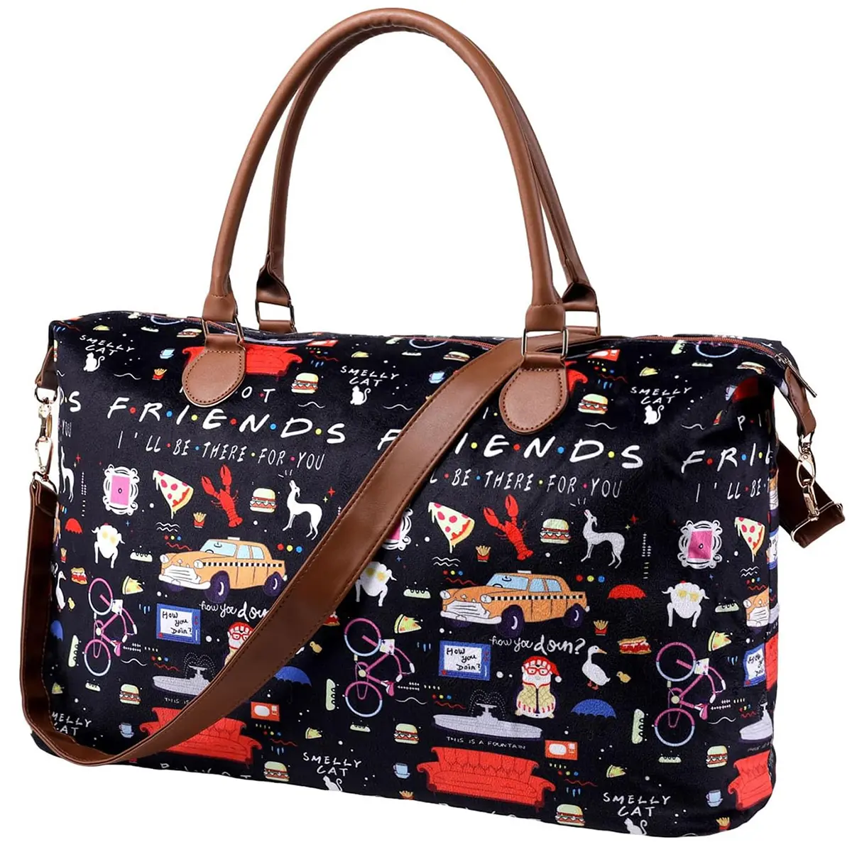 Weekender Bags Extra Large Stylish Travel Friends Duffle Bag with Shoulder Strap Foldable Carry on Travel Bag Lightweight Overnight Hospital Bags Western Gifts for Women