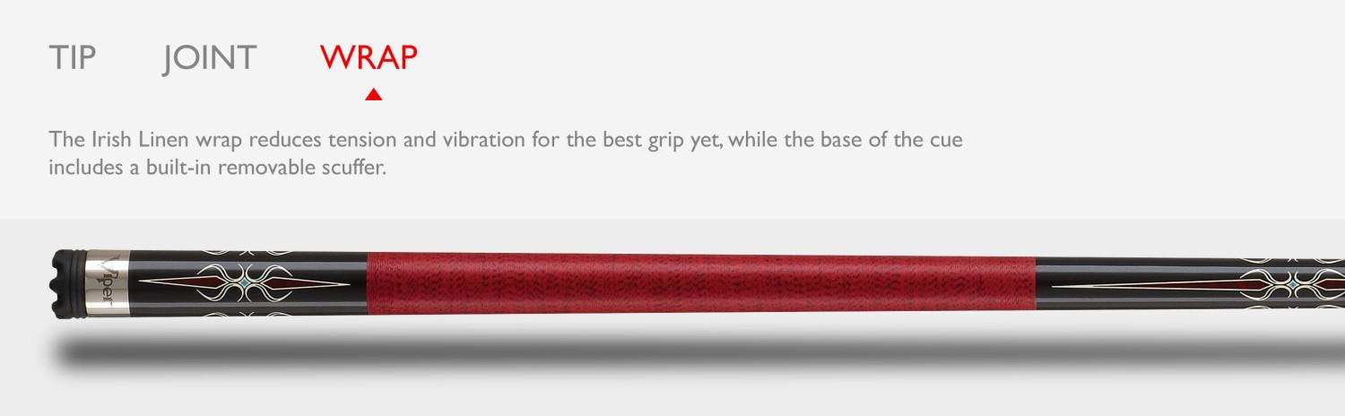 Viper Sinister Red and Black Wrap Billiard/Pool Cue Stick