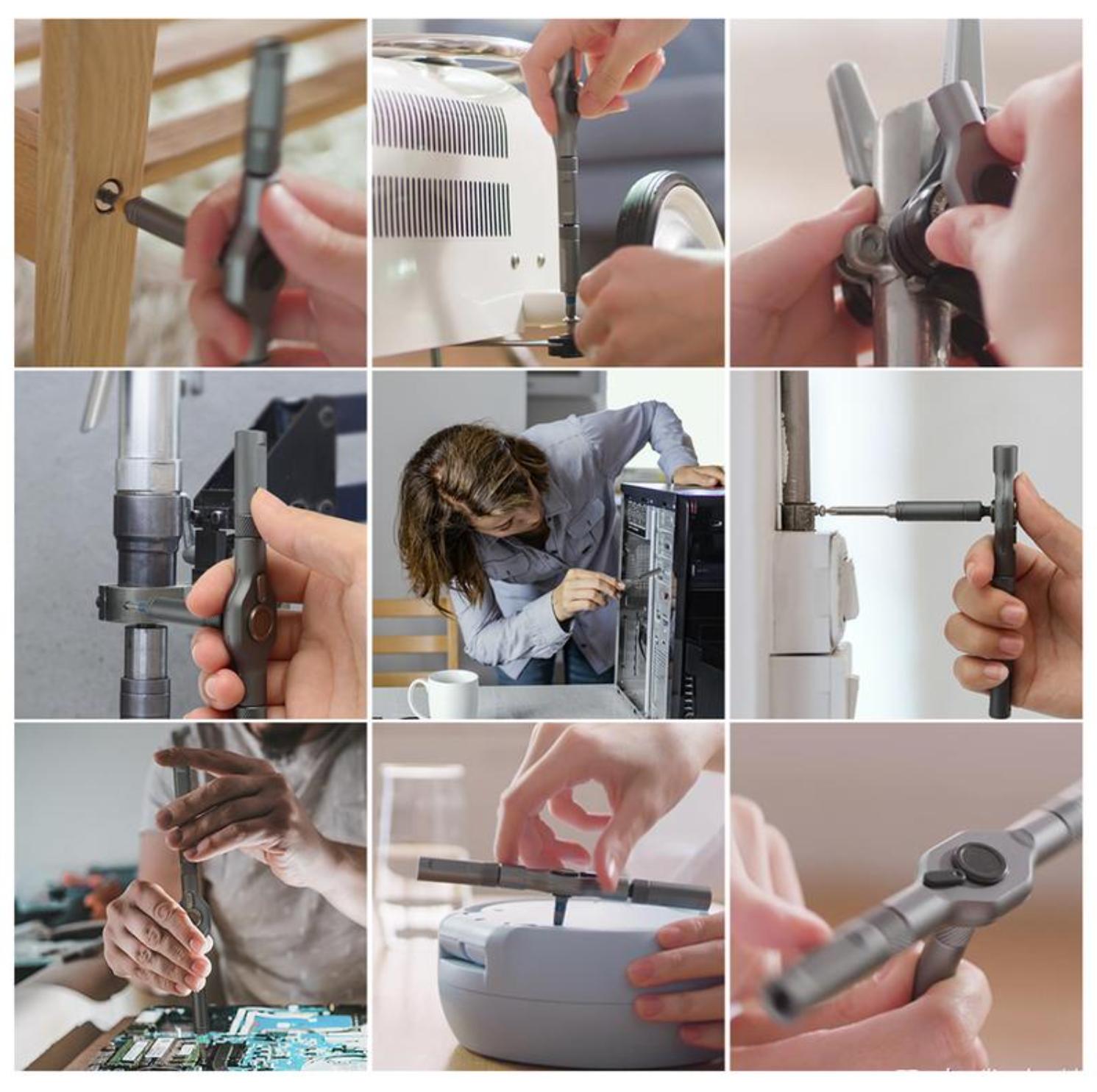 43-in-1 Ratcheting Screwdriver Set  Multi-Purpose Magnetic Repair Kit with Detachable Handle | Perfect for Computer, Phone, Watch & Glasses Fixes | Cool DIY Tool Gift for Men