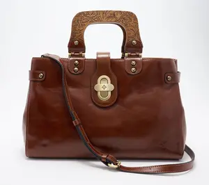 Patricia Nash Sansia Wooden Top Handle Satchel Bag