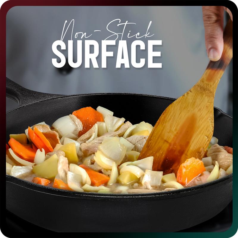 【Black Friday Deal】Utopia Kitchen 3-Piece Black Cast Iron Skillet Set – Pre-Seasoned Frying Pans – Oven, Stove, Grill, Campfire Safe – Easy to Use