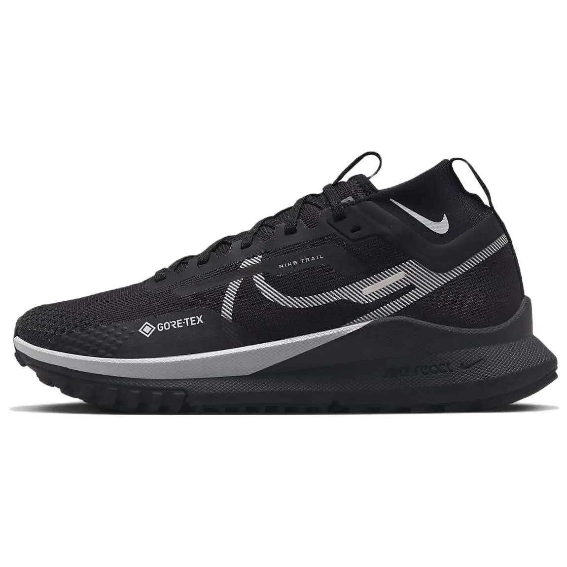 Nike Women's Running Shoes React Pegasus Trail 4 Gore-Tex Waterproof Low Top for Outdoor Trail Comfort | Black Wolf Grey DJ7929-001