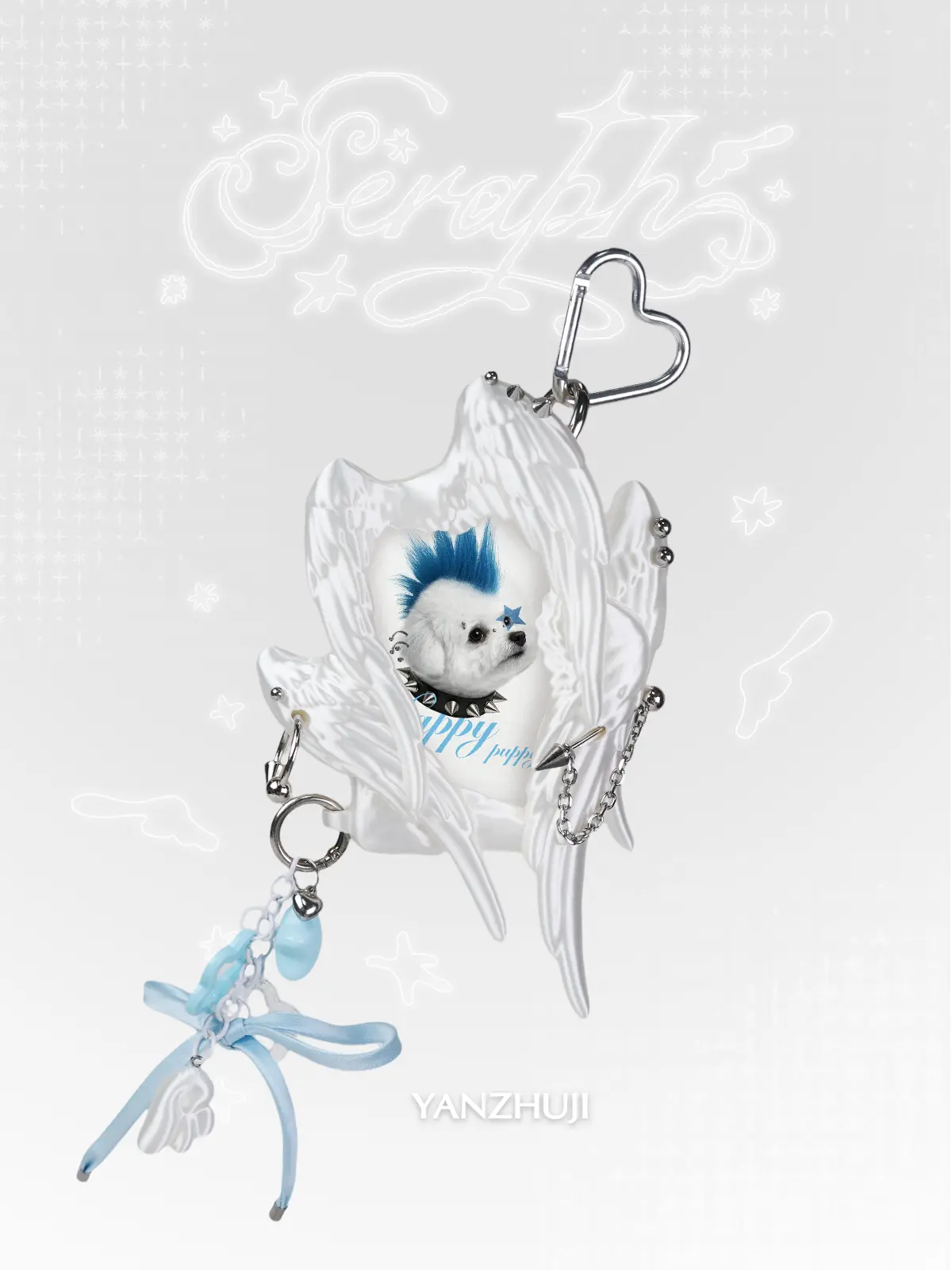 Seraph Six Winged Angel Card Holder,3D Printed Photo Card Holder for 3/3.5 Inch Cards, Original Design, K Pop & Anime Card Sleeve with Unique Design