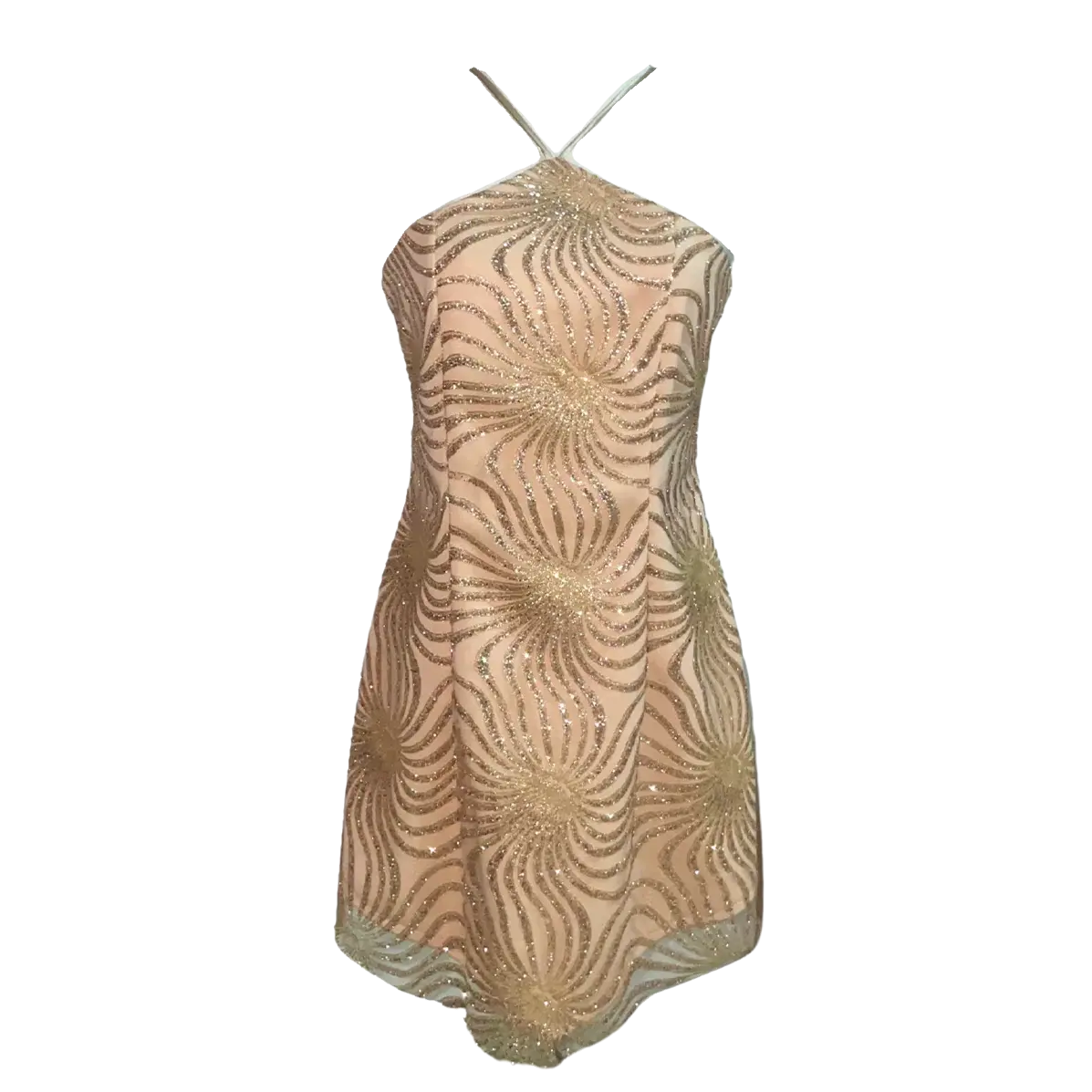 SPIRAL SUN HALTER MINI DRESS