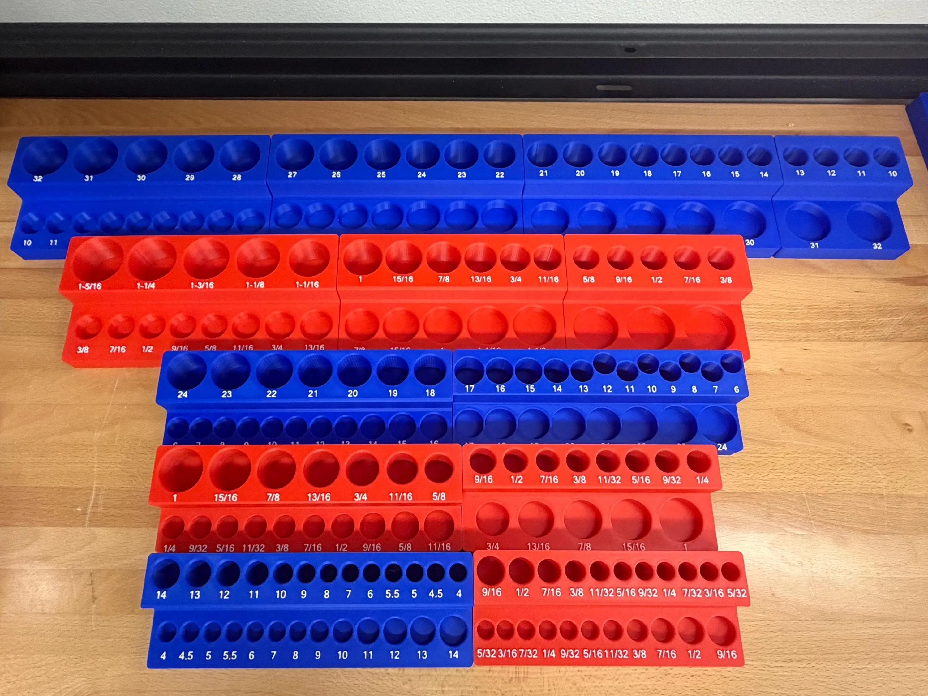 Quinn Master Socket Set Organizer - Harbor Freight - 1/4", 3/8", & 1/2" SAE + Metric Sockets | 3D Printed Trays - No Tools Included!