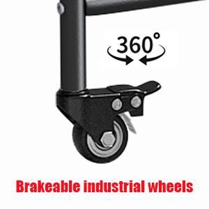 3 Bags Laundry Sorting Basket with Ironing Board and Detachable Waterproof Bag, Heavy-duty Rolling Lockable Wheel Laundry Cart Deals For You Days