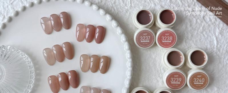 GAOY Nude Symphony Natural Jelly Gel Nail Polish Set, 6 Colors Sheer Pink UV Gel Polish, for Salon Manicure & Nail Art DIY at Home
