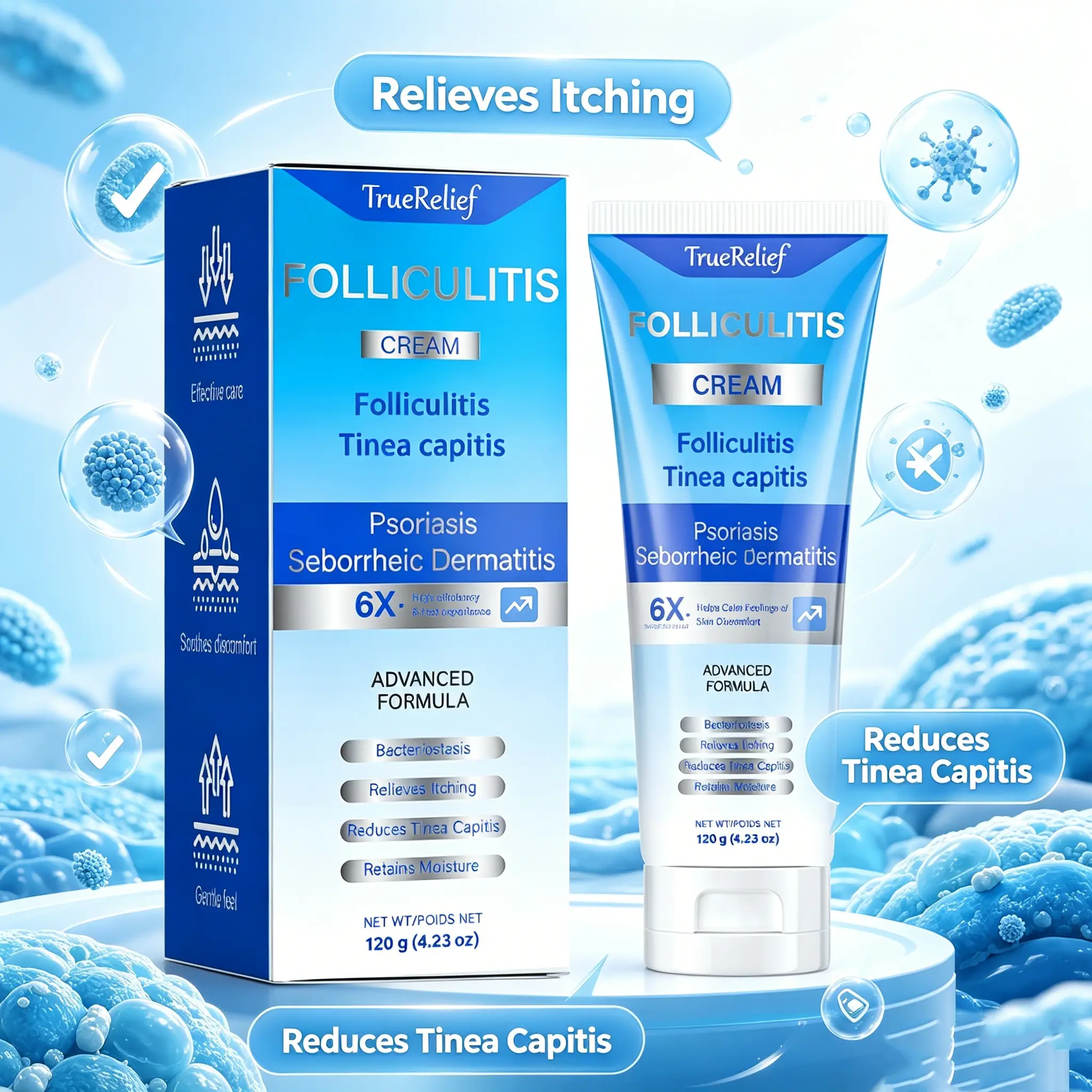 TrueRelief Botanical Skin Care Cream for Scalp Face & Body, Organic Hydrating Hair & Skin Daily Moisturizer