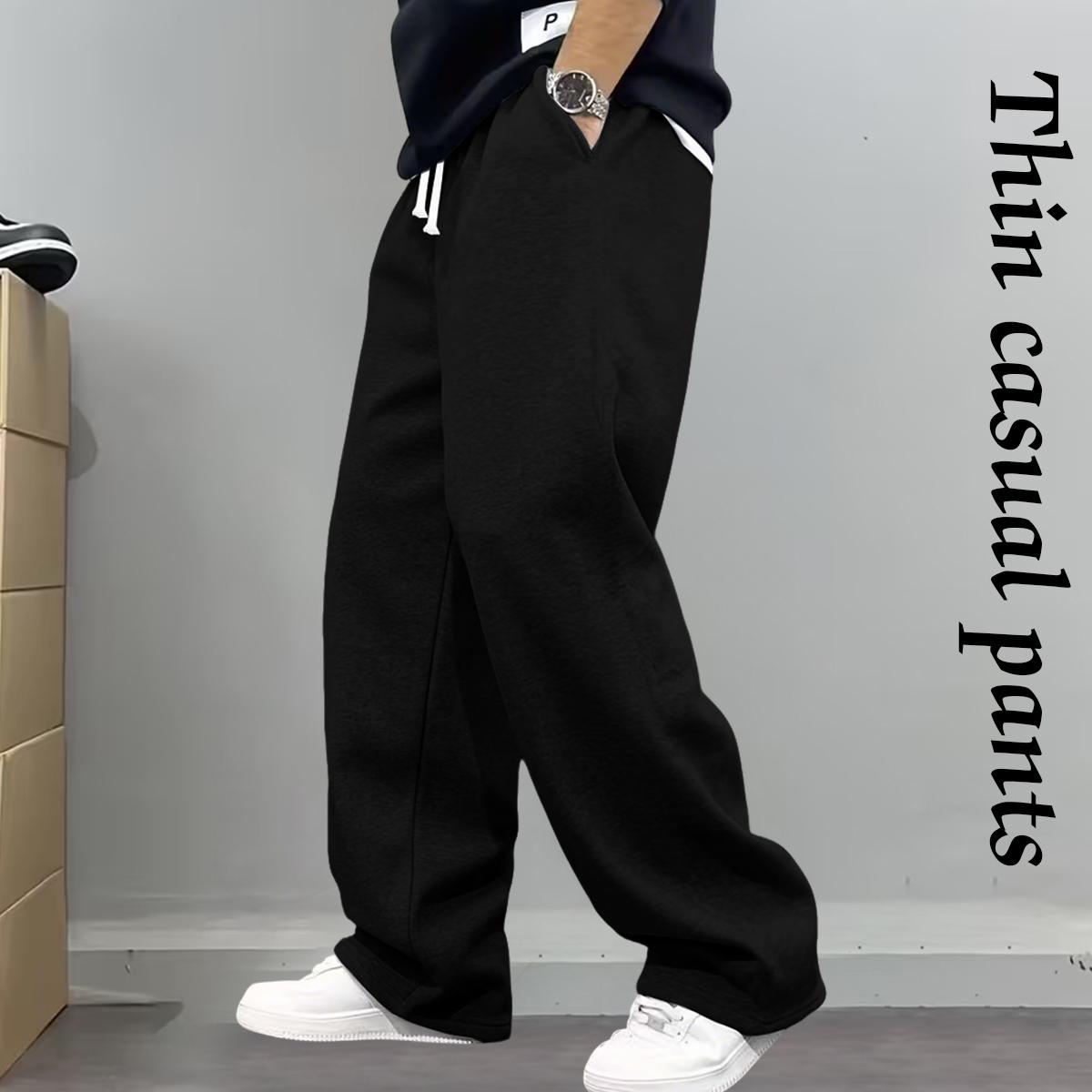 Men's Casual Jogger Pants - Elastic waistband with drawstring design, side pockets, all-season athletic style pants, comfortable fabric, durable material suitable for sports, workouts, and outdoor activities jin grey sweatpants