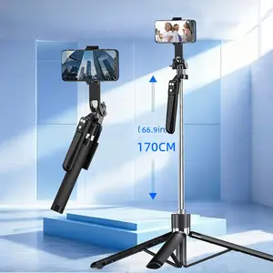 1.7m New Tripod for Smartphone Camera Tripods Stand with Bluetooth shutter Wireless Selfie Stick brackets with Phone Holder