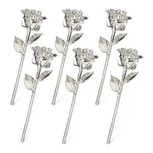 Silver Dipped Roses: Half Dozen