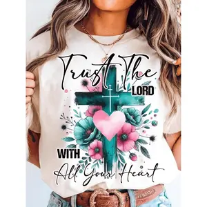 Good Friday and Mothers Day Women's Round Neck T Shirt Minimalist Design Comfortable Breathable Ideal for Daily Casual Wear Elegant Style Perfect for Summer Events Local Delivery