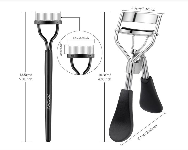 docolor Eyelash Curler with Eyelash Comb, Lash Curler with 8 Pcs Silicone Refill Pads Suitable for All Eye Shapes Curl up to one Day Easy to Operate No Pinching or Pulling Eyelash Eye Makeup Tool