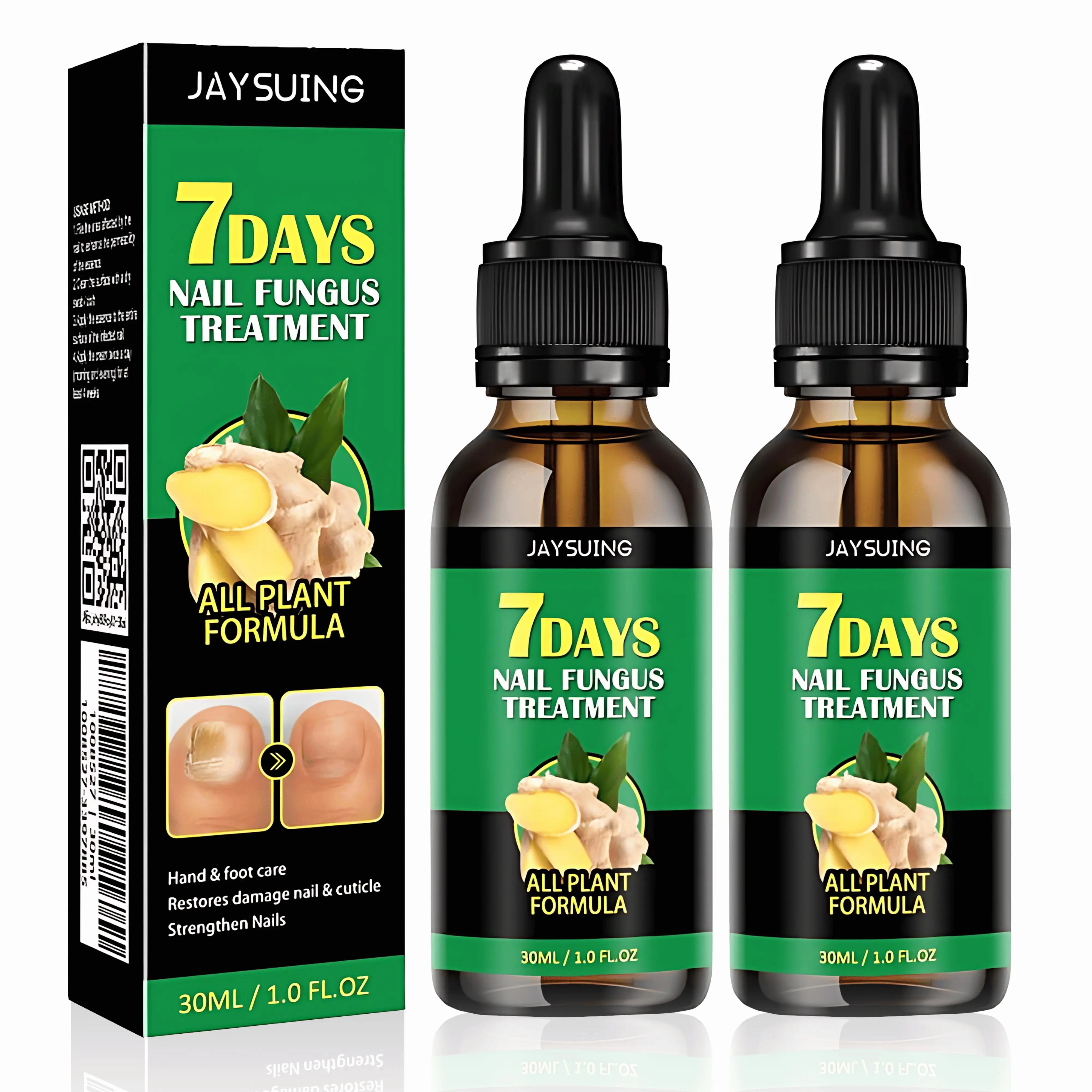 7-Day Ginger Anti-Fungal Nail Repair Serum, Treat Onychomycosis & Paronychia Foot Fungus