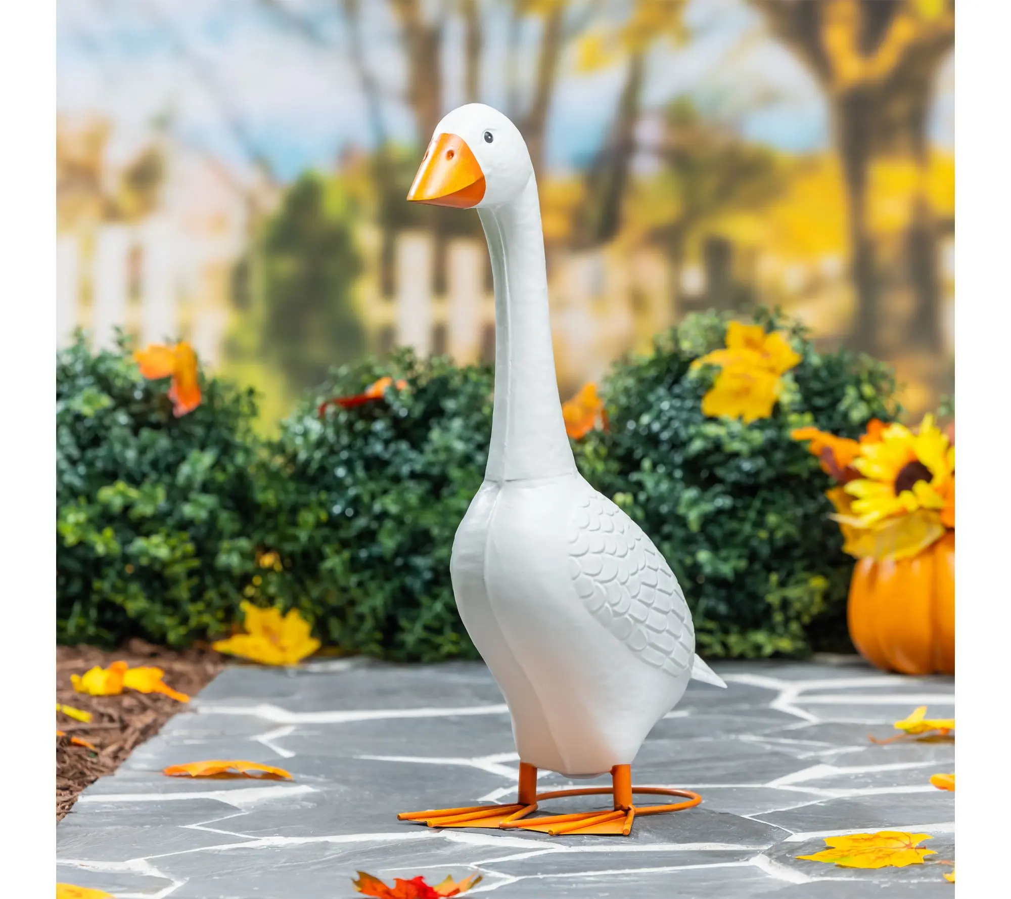 Evergreen Giddy the Porch Goose Metal Garden Statue