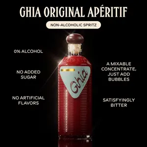 Ghia Apéritif Non-Alcoholic Beverage - 500ml Bottle - 0% Alcohol - No Added Sugar - No Artificial Flavors Ghia Apéritif Non-Alcoholic Beverage - 500ml Bottle - 0% Alcohol - No Added Sugar - No Artificial Flavors