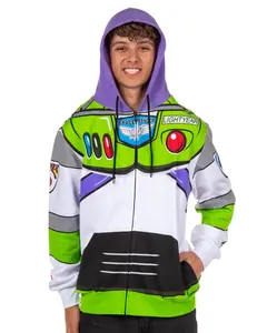 Disney Pixar Toy Story Men's I Am Buzz Lightyear Astronaut Costume Adult Sweatshirt Zip Hoodie