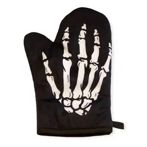 Skeleton Hand Oven Mitt Funny Bones Halloween Party Graphic Novelty Accessories Funny Graphic Kitchenware Bakeware Halloween  Funny Food  Novelty Cookware Black