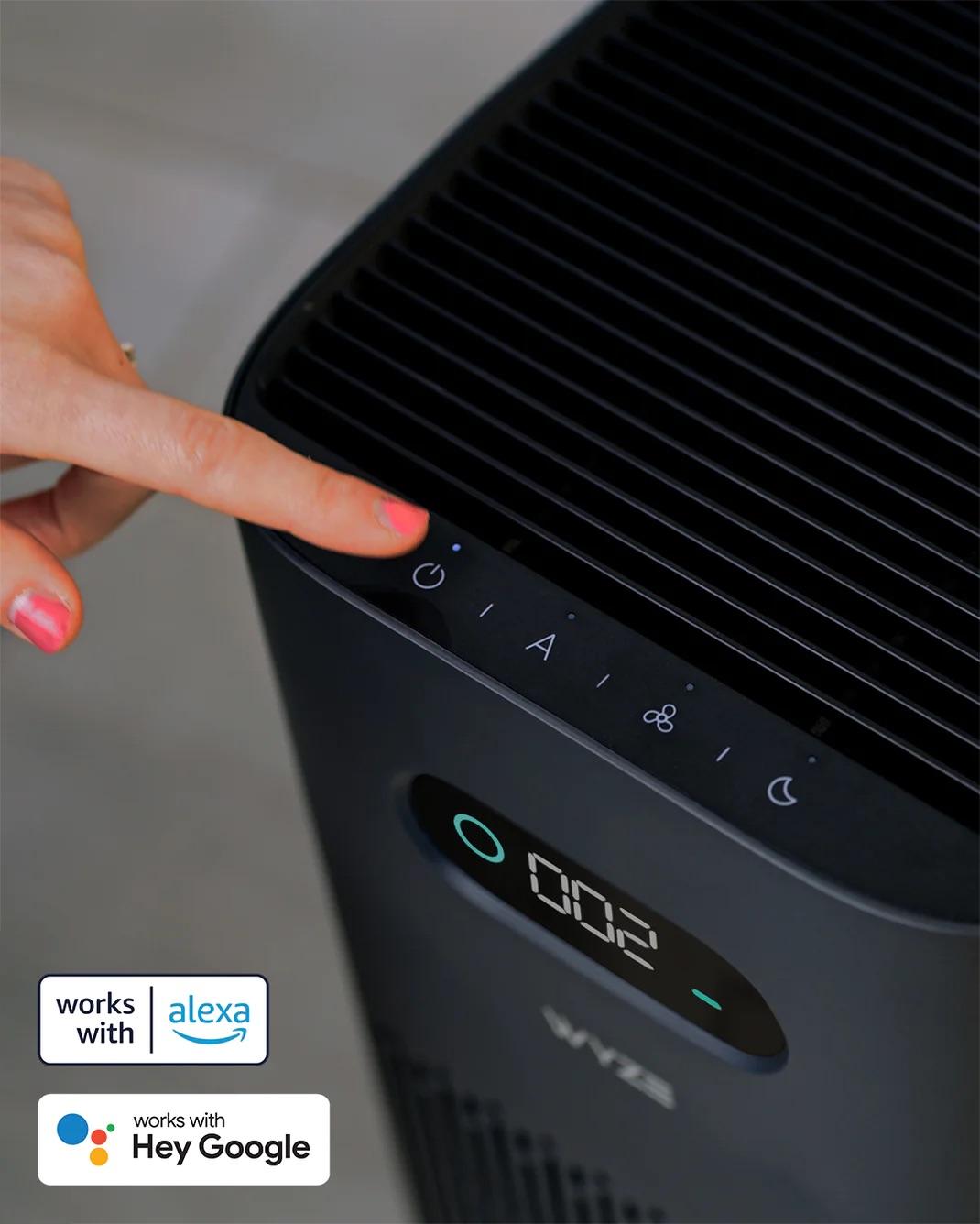 Wyze Air Purifier — WiFi Smart Home Purifier for 1500 Sq Ft Large Rooms, True HEPA 13 Filter Included, Anti-Allergy, Works with Alexa/Google Assistant