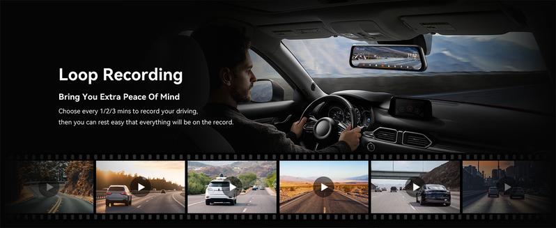 WOLFBOX G930 10'' Rear View Mirror Camera with 5.8GHz WiFi 4K UHD Dash Cam Front & Rear with WDR Touch Screen Backup Camera Parking Monitor Reverse Assist Includes 64GB Card GPS Automotive Dashcam TikTokShopHolidayHaul