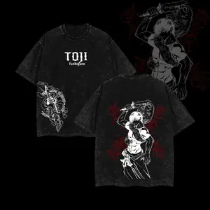 Toji Fushiguro Tee Washed – Jujutsu Kaisen: Execution The Shibuya Incident × Culling Game Prelude Vintage Oversized Heavy Cotton Double Printed Front & Back Anime Manga T-Shirt, Retro Unisex Streetwear Battle Scene Edition, JJK Sorcerer Killer Graphic Top