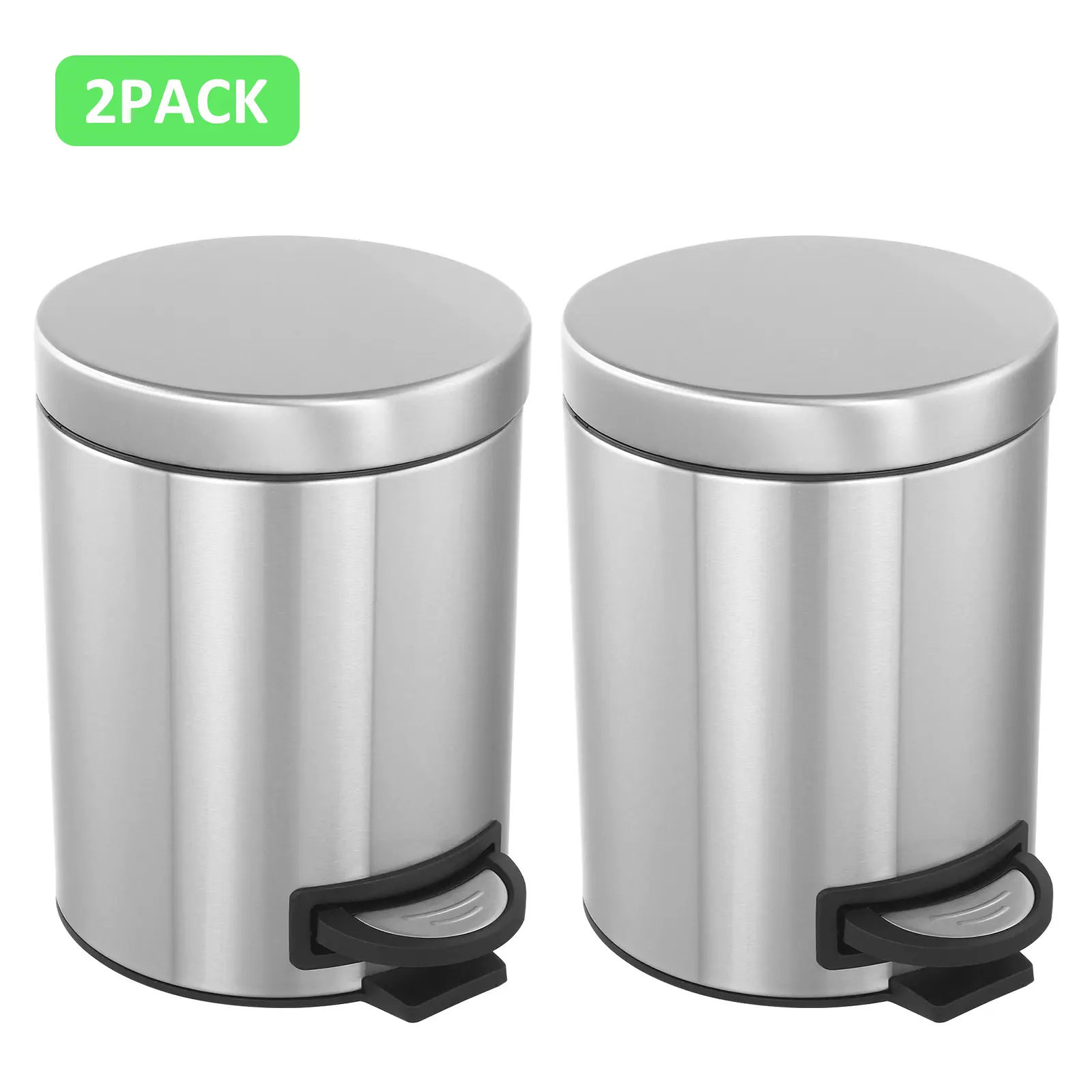 Stainless Steel Mini Trash Can 5L with Removable Inner Basket, Portable Design for Bathroom, Office, and Kitchen Use, Trashcan, Bathroom Trash Cans, Trash Bin, Garbage Cans