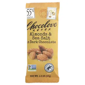 Chocolove Almonds & Sea Salt in Dark Chocolate, 55% Cocoa, 1.3 oz (37 g)