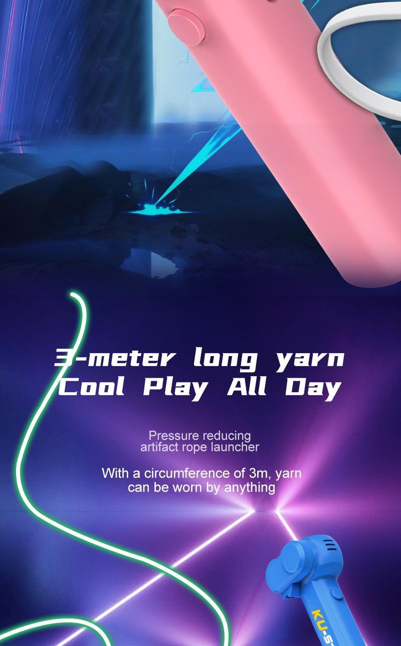 Electric Levitation Rope Launcher - USB Charging, Stress Relief & Imagination Toy for All Ages. Glowing Cords, Easy Launch Button, Great Gift