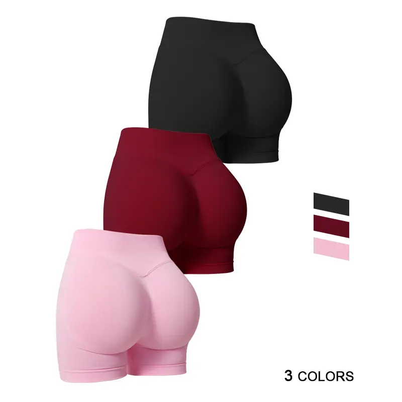 Women's Solid Color High Waist Sports Shorts, Casual Comfy Breathable Seamless Gym Workout Short Leggings, Ladies Sportswear for All Seasons, Workout Clothes Women, Short Legging Fitness, Yoga Activewear, Running Workout Shorts