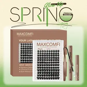 Plush | MaxComfi Voluminous Lashes Without the Bulk Long-Lasting, Waterproof & Super Soft & Thin Band Too |  Waterproof Long-Lasting Natural Daily Volume Style Beginner-Friendly DIY Lashes for Flawless Voluminous Look Trendy Must-Have