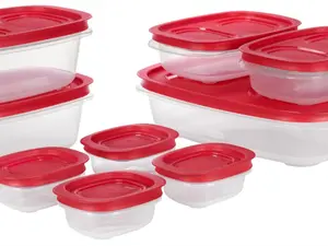 Rubbermaid EasyStore Large Containers, 18-Piece Set, Food Storage Containers with Lids