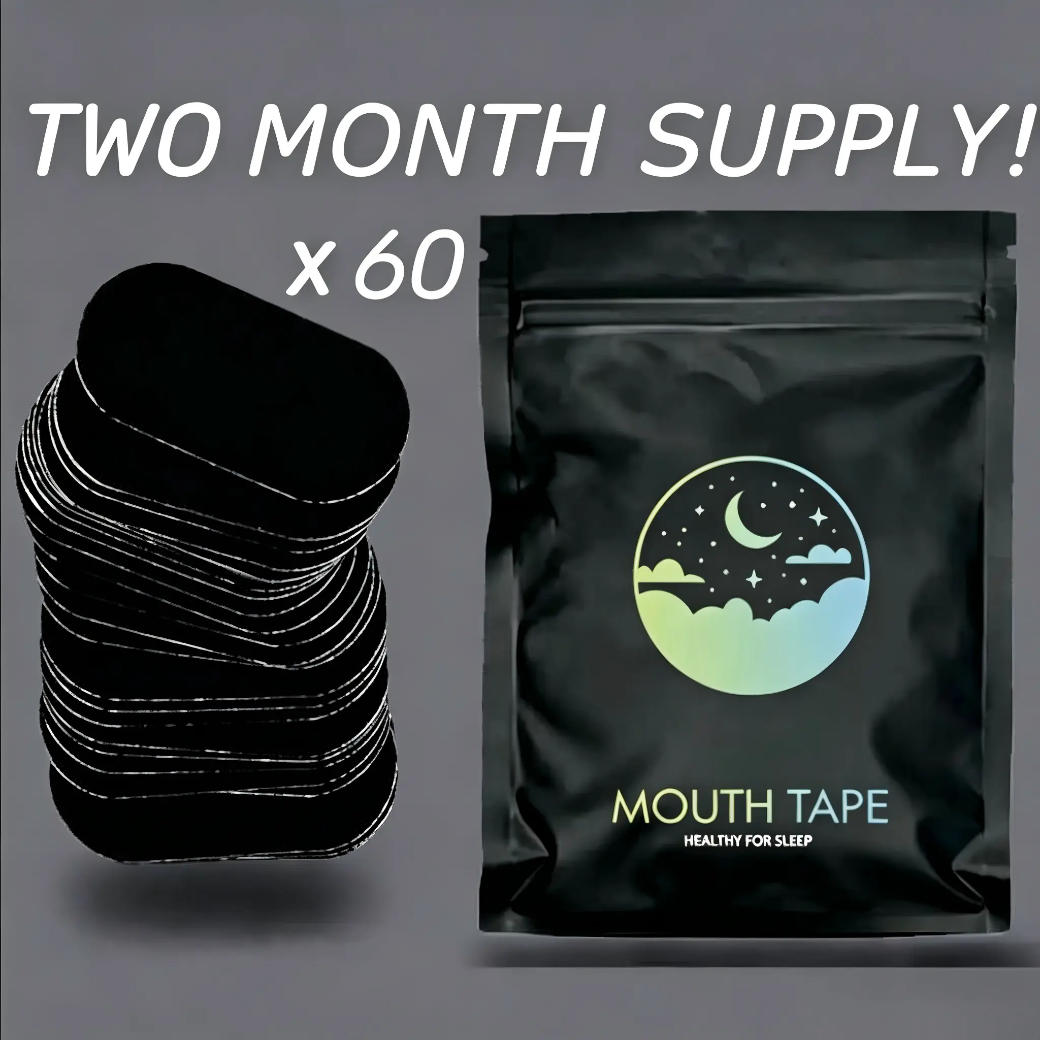 60-Count Gentle Micropore Snoring Strips - Healthy for Sleep Mouth Tape, Strong Toughness Comfortable Patch Sleeping Aid for Snoring Patients, Nose Breathing Close Mouth Patch, All Seasons Home Healthcare Supply with Microfiber Towel, 60Pcs