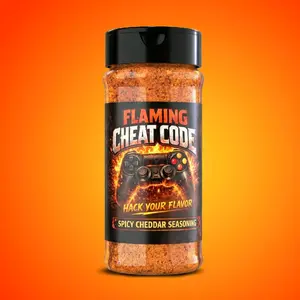 Flaming Cheat Code Spicy Cheddar Seasoning Blend | Popcorn, Fries & Mac and Cheese