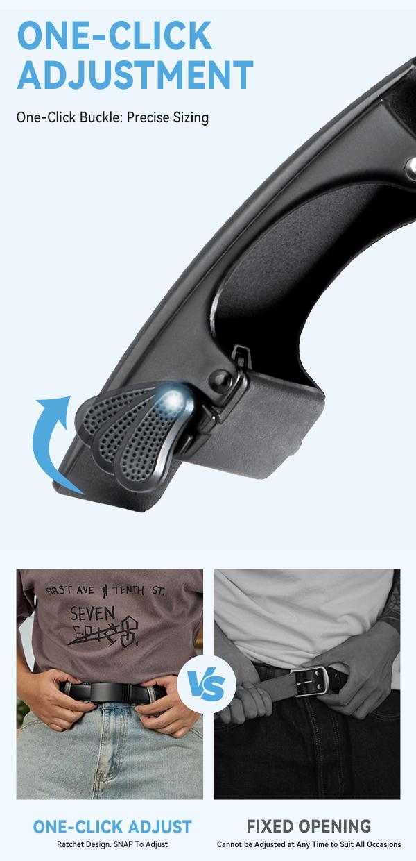 BOSTANTEN Mens Belt Leather Ratchet Easy Release Belt For Men Designer Belt Dress and Casual with Adjustable Buckle for Men's Wear Gift Textured Fathers Gift